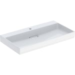 Lavabo Geberit ONE CleanDrain: 90x48cm, Toma de grifo=Centro, Rebosadero=Sin, Lavabo: blanco/KeraTect, Tapa: blanco brillante